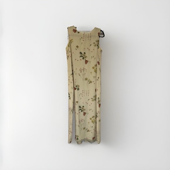 Vtg Talbots Womens Maxi Dress Size 10 Floral Pale Pastel Yellow Sleeveless Lined - Picture 1 of 10